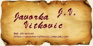 Javorka Vitković vizit kartica